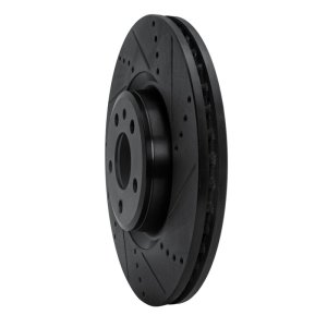 Audi A7 Brake Rotor (1) - Front Right - R1 Concepts - Drilled & Slotted - Black - `12-`20